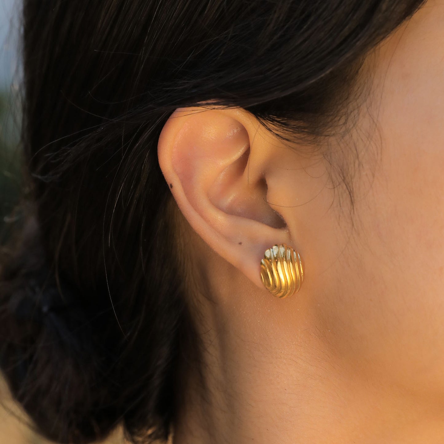 Earrings Stainless Steel Shell Pattern Stud Earrings Gold Jewelry Wholesale