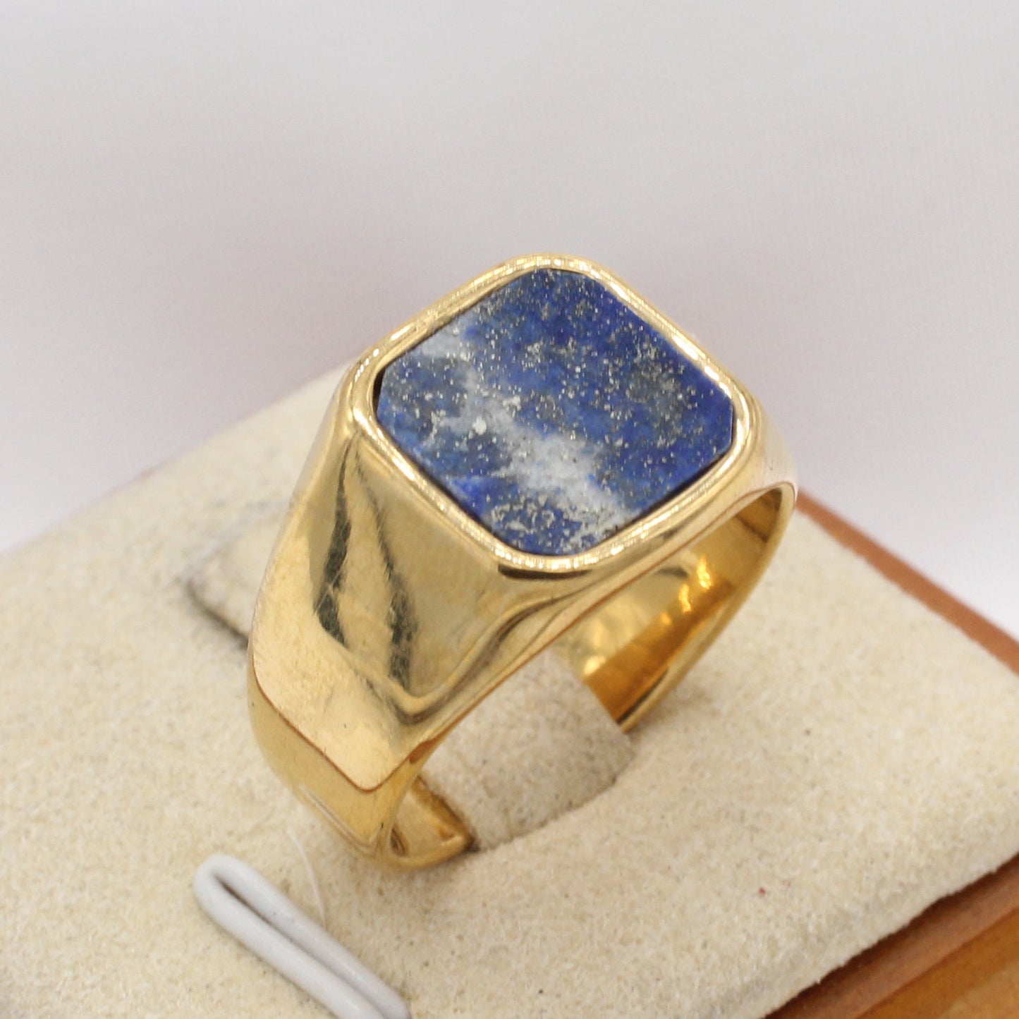 Unisex Square Gemstone Titanium Steel Ring Planderful Everyday Genie Protection Statement