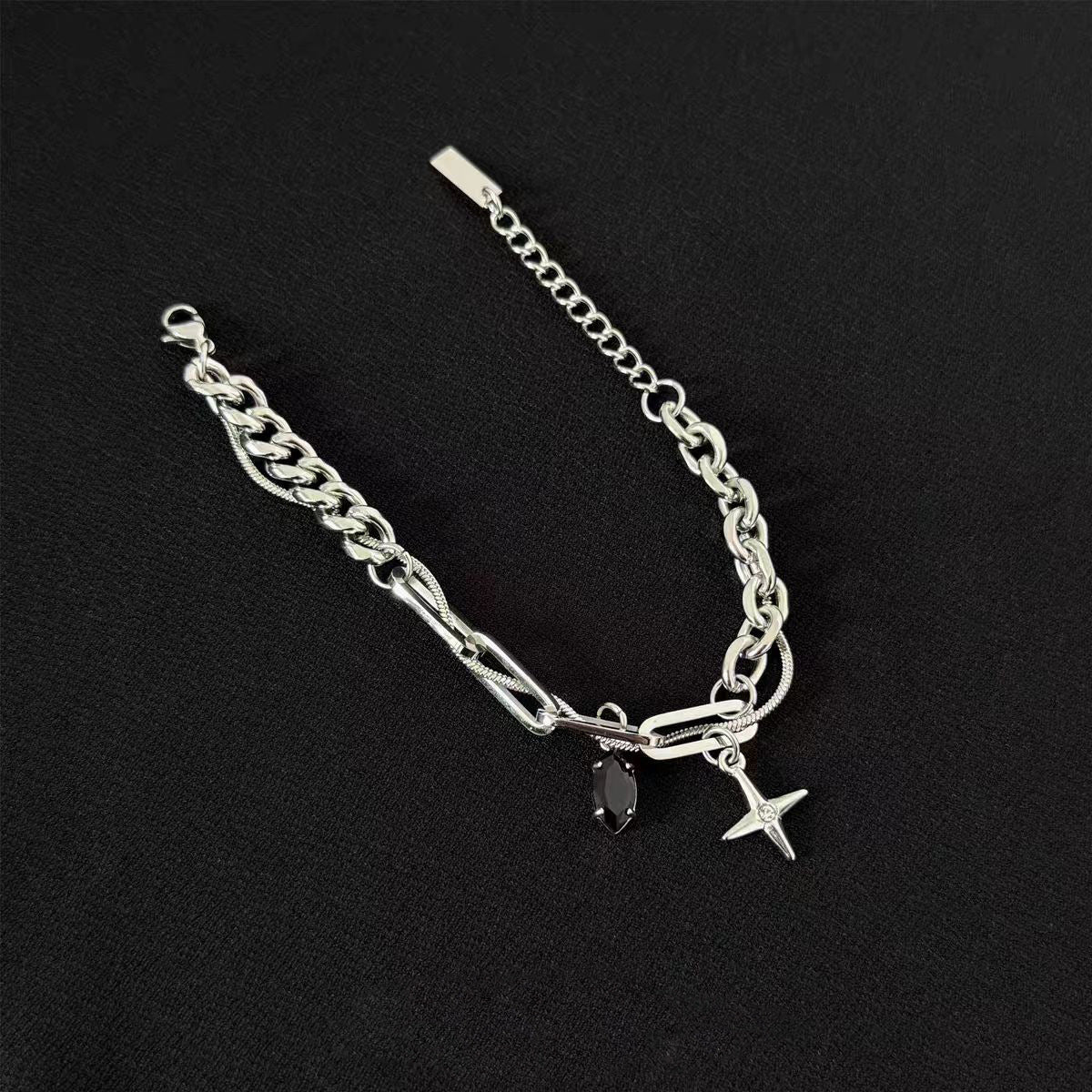 Planderful Jewelry Cross Star Necklace Titanium Steel