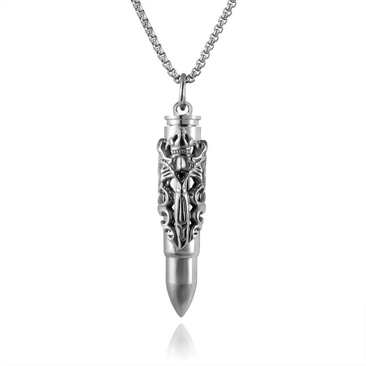 1. Planderful Double Dragon Sword Pendant Necklace In Steel Mens Jewelry Gift For Him