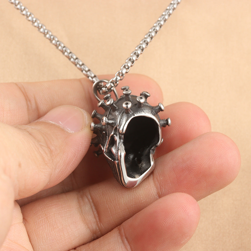 European And American Stainless Steel Skull Pendant Necklace