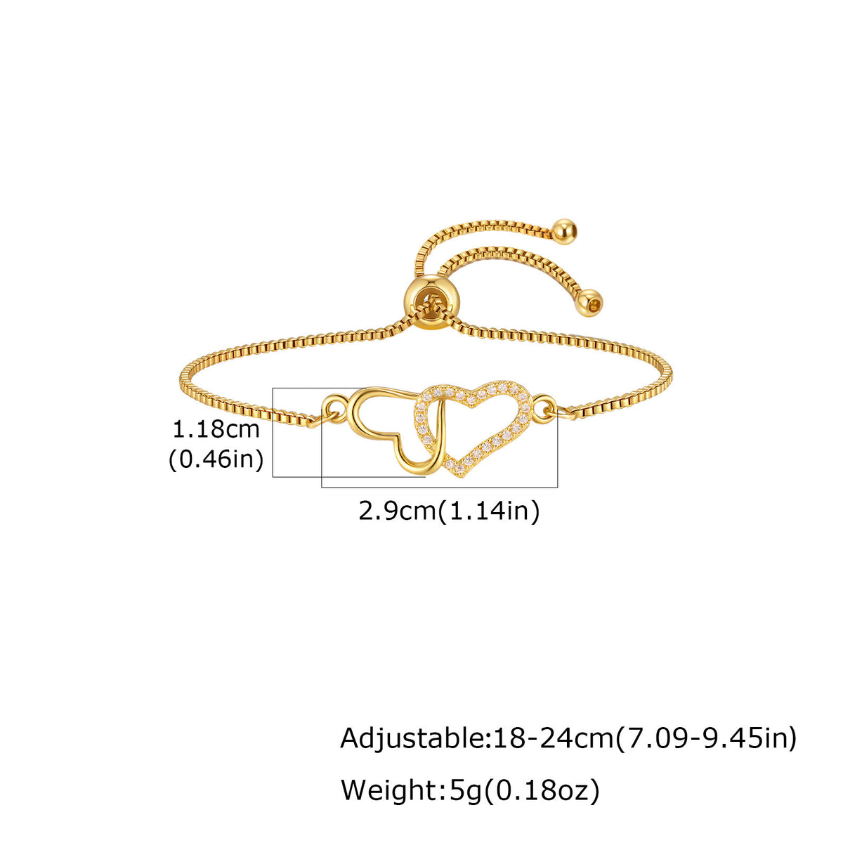 Zircon Adjustable Copper Bracelet