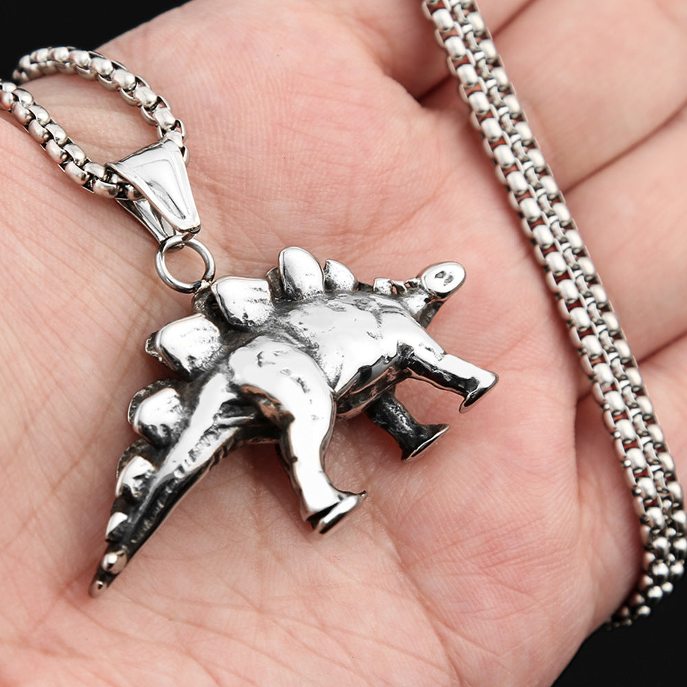 New Fashion Titanium Steel Dinosaur Pendant Necklace for Men