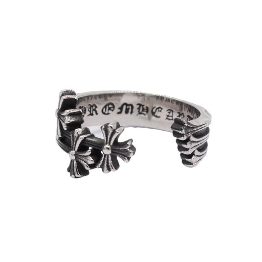 Meteor Cross Flower Open Titanium Steel Ring for Men