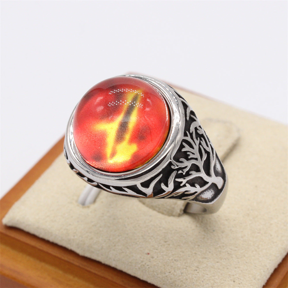 Titanium Steel Ring Unisex Vintage Life Tree Palace Style Protection Statement Jewelry Planderful