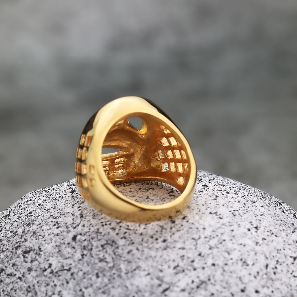 European And American Hip-Hop Style Horse Head Ring For Men