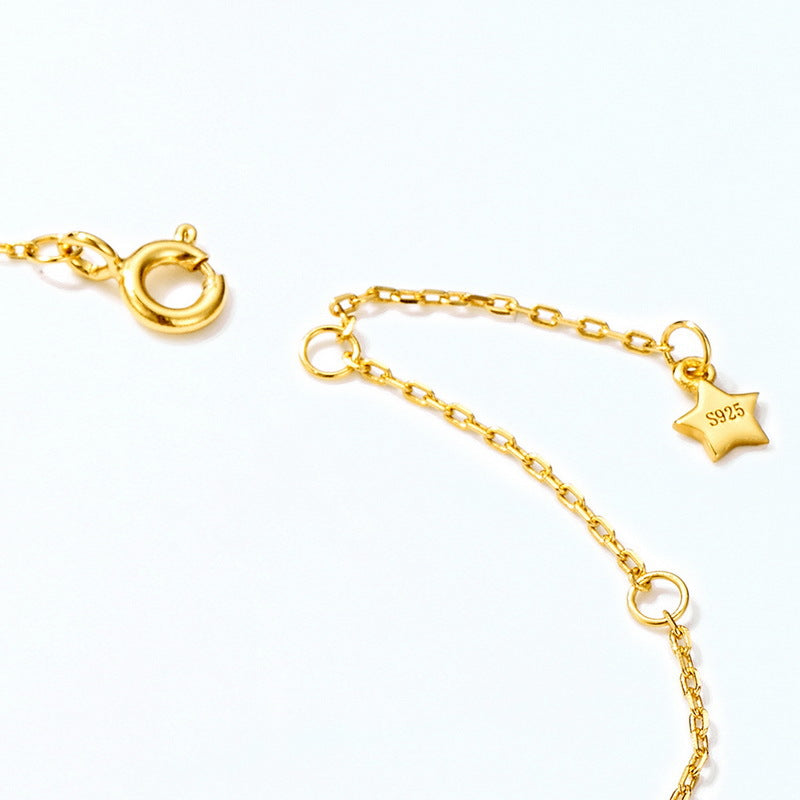 Fairy Tale Princess Pumpkin Carriage Zircon Pearl Sterling Silver Bracelet