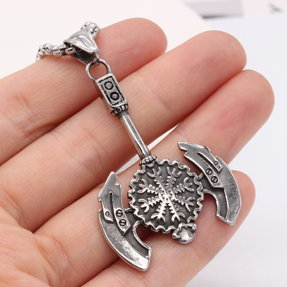 Viking Axe Pendant Titanium Steel Unisex Necklace For Men And Women By Planderful Everyday Genie