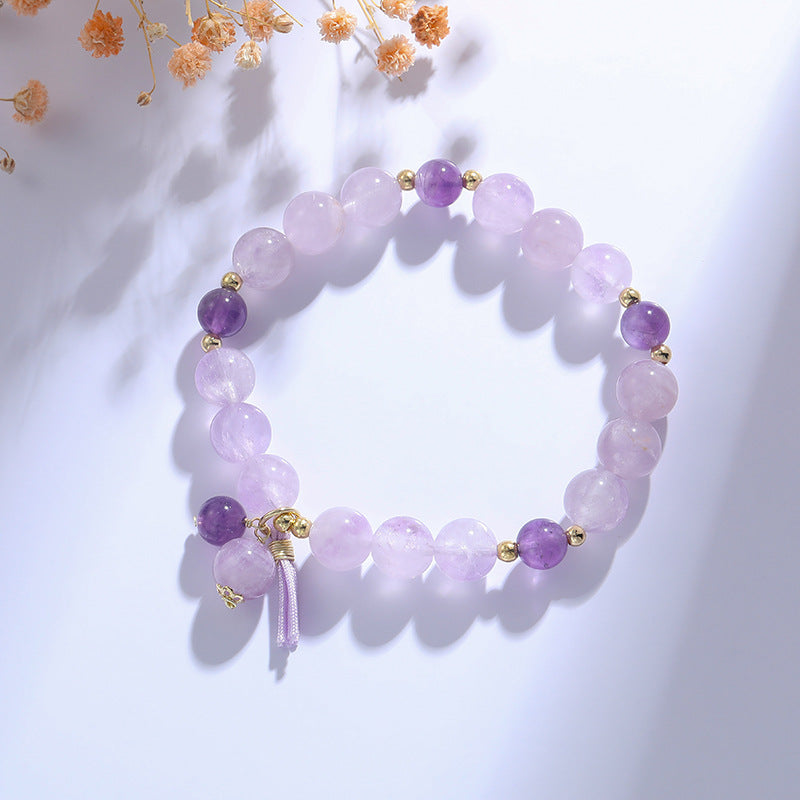 Romantic Lavender Amethyst Crystal Bracelet – Exquisite Sterling Silver Design
