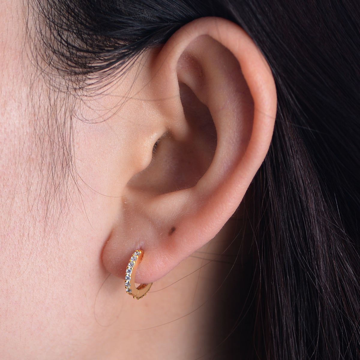 Planderful S925 Sterling Silver Zircon Hoop Earrings For Everyday Women MicroInlaid Round Design