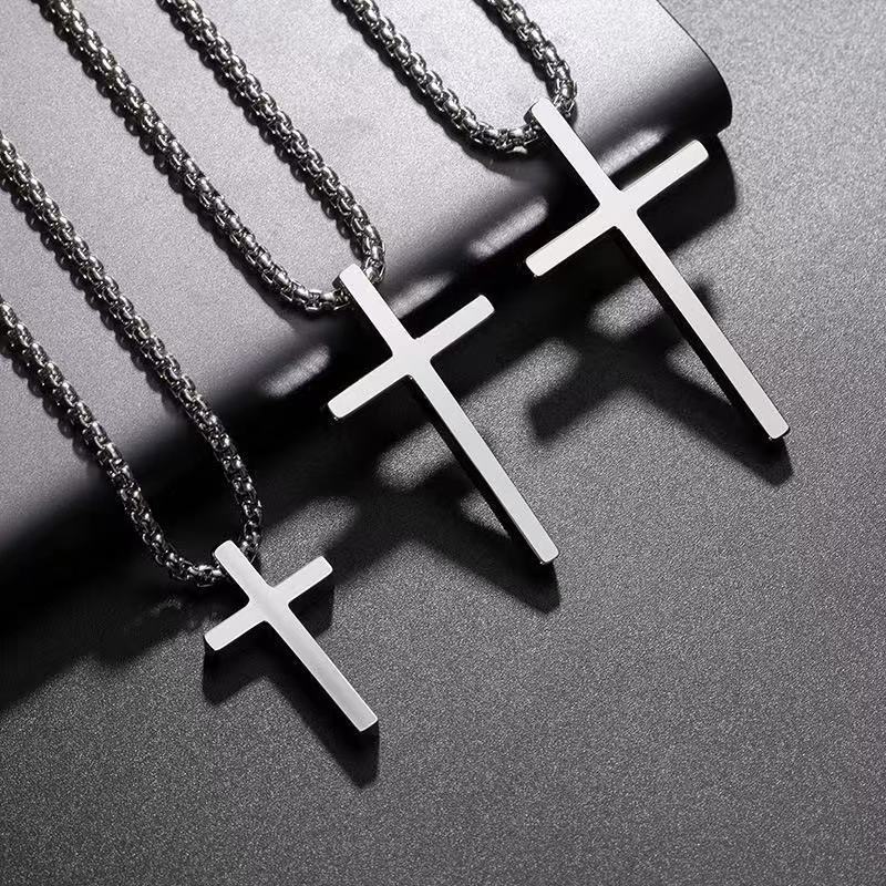 Stainless Steel Cross Necklace For Men By Planderful Everyday Genie Collection Personalized Glossy Pendant