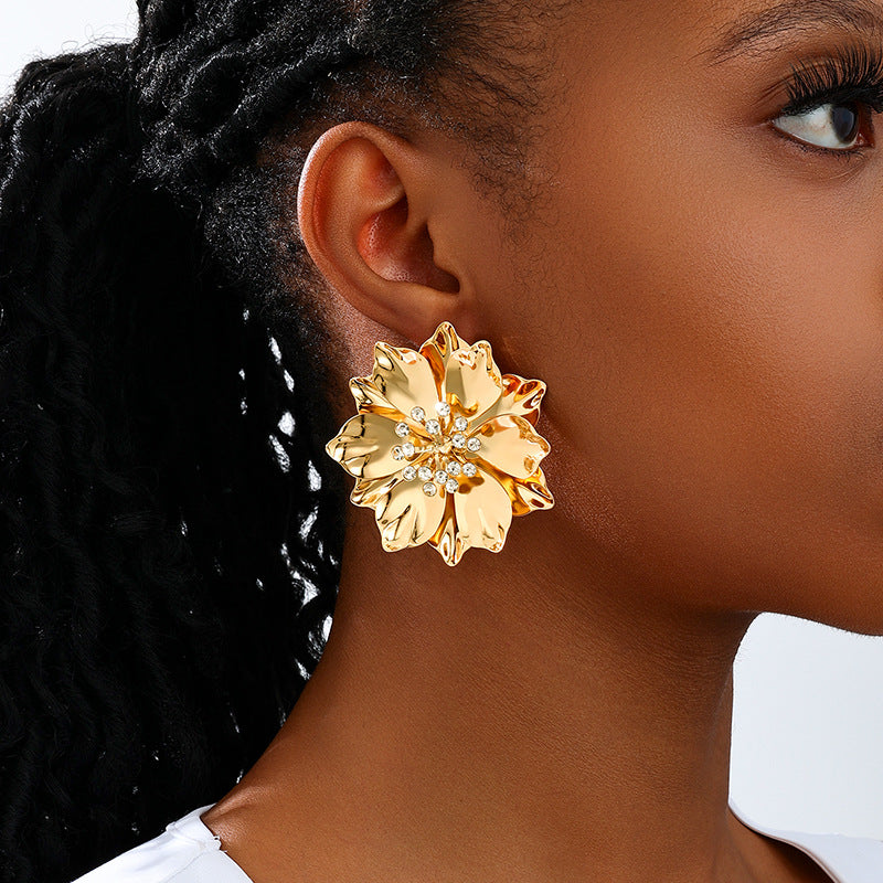 Planderful Vienna Verve Earrings – Exaggerated Multi-Layer Flower Design