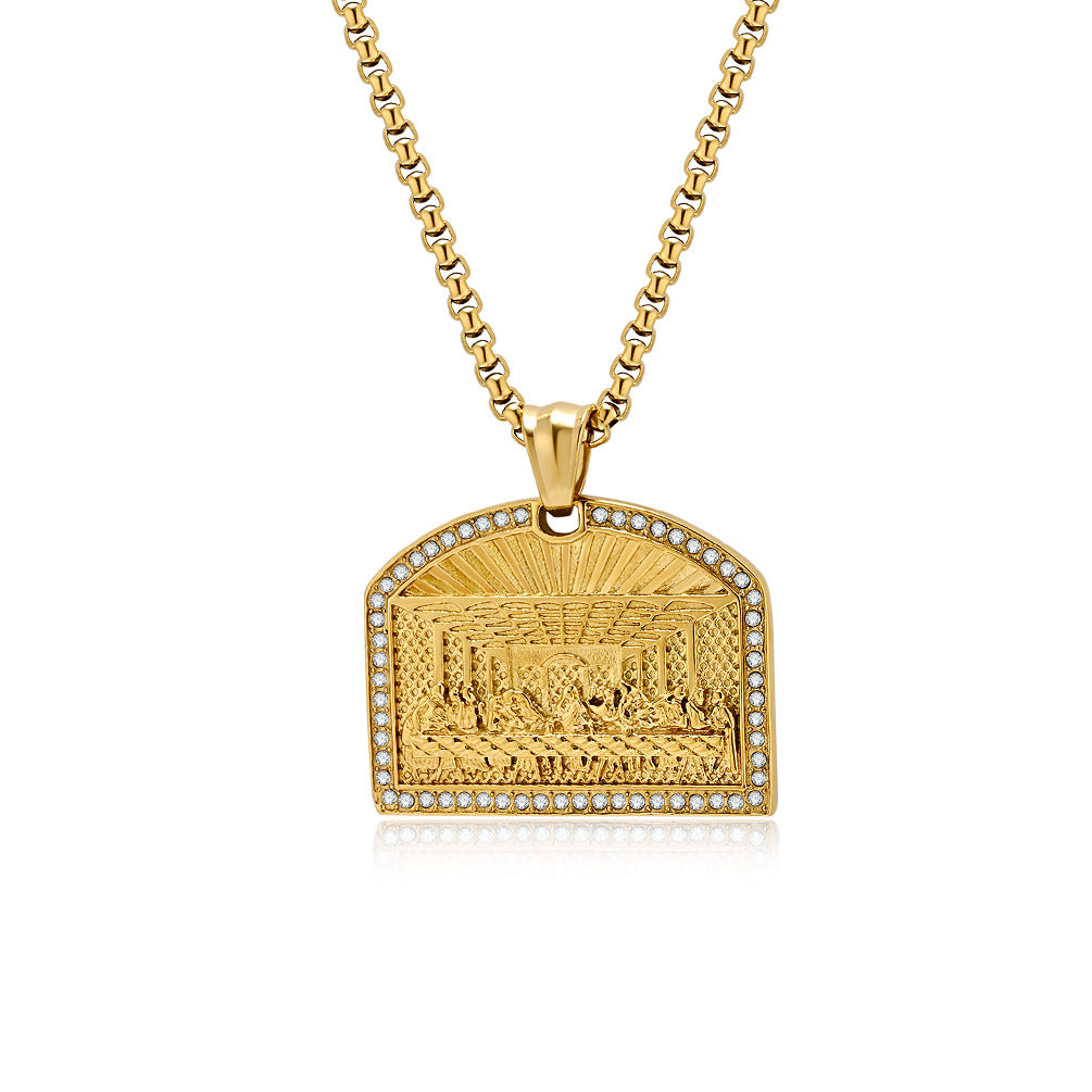 Amazon Hot-Selling Titanium Steel Hip-Hop Pendant Necklace