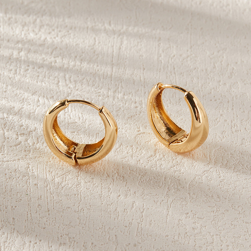 European and American Plated Metal Hoop Earrings - Vienna Verve Collection