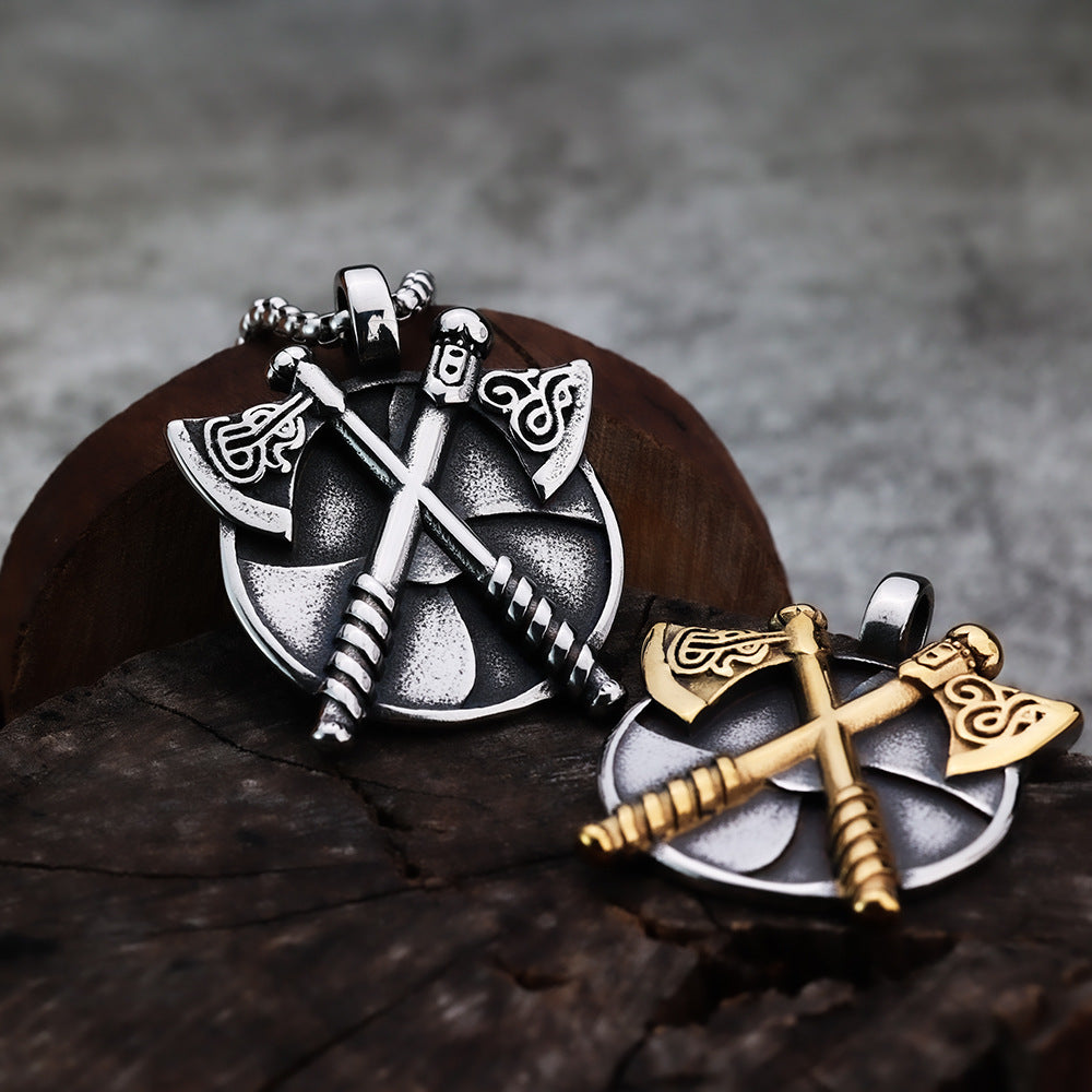 Nordic Viking Fashion Spartan Warrior Axe Pendant Necklace