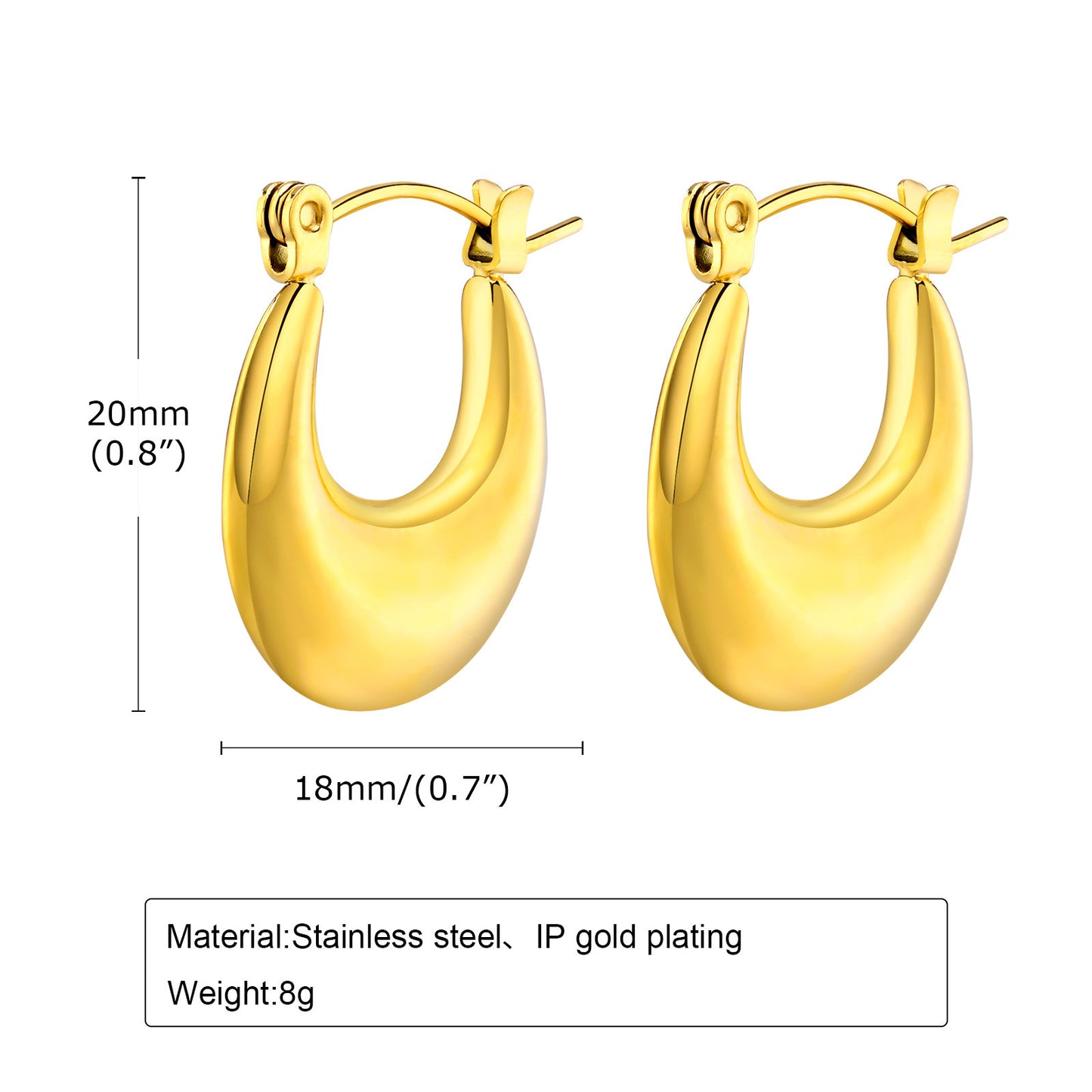 European And American Cross-Border Jewelry Golden Bamboo Earrings