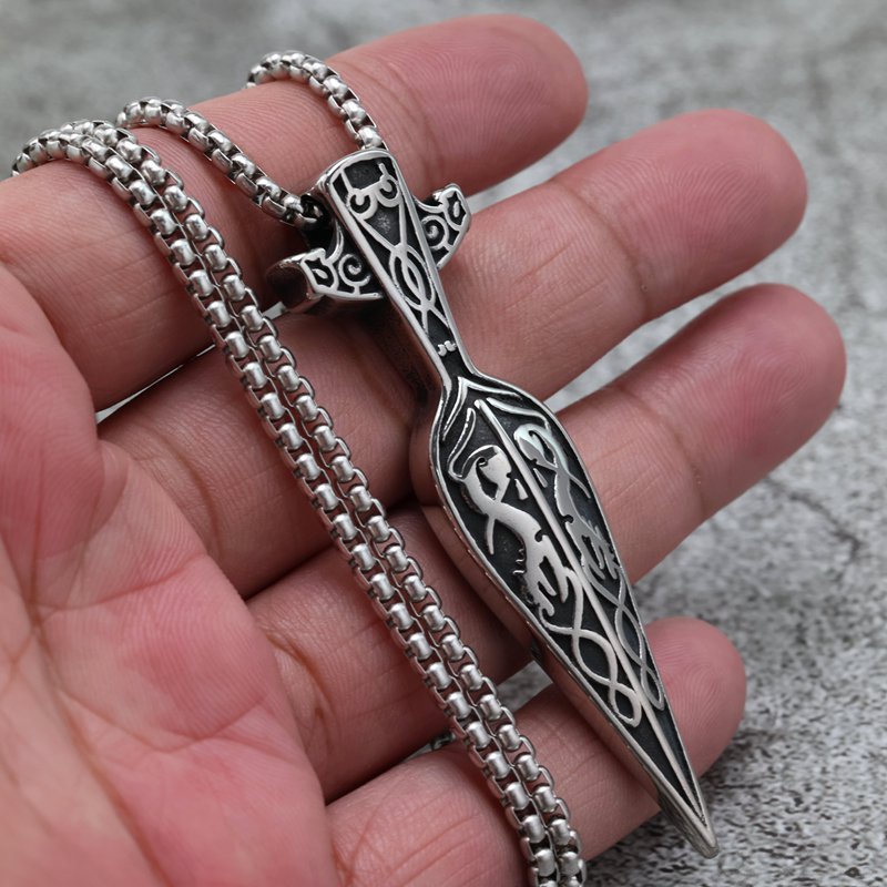 Vintage Viking Stainless Steel Men's Pendant Necklace