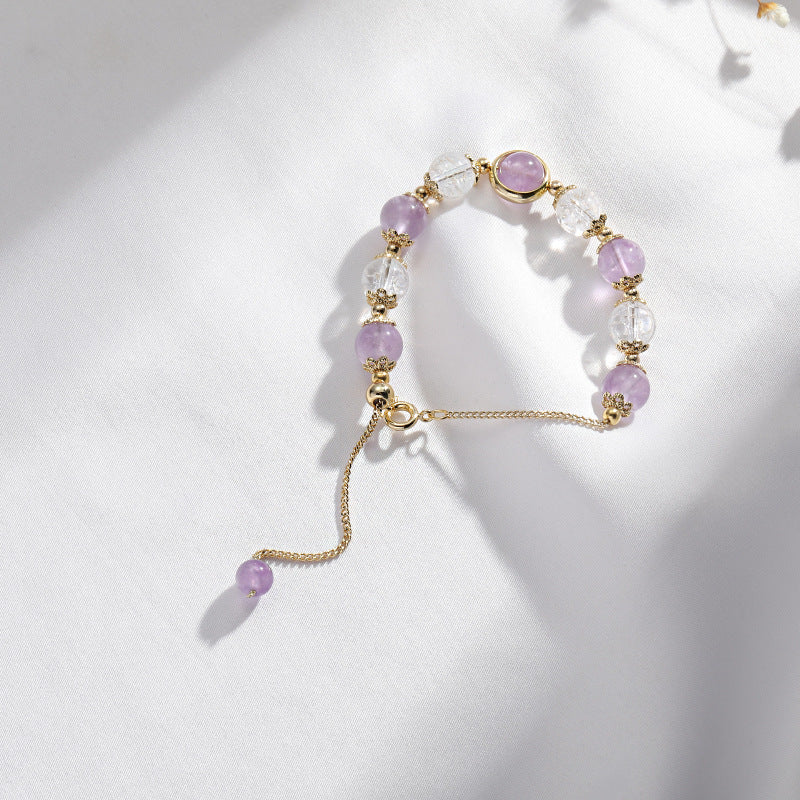 Fortune's Favor Sterling Silver Crystal Bracelet with Lavender Amethyst Jewelry