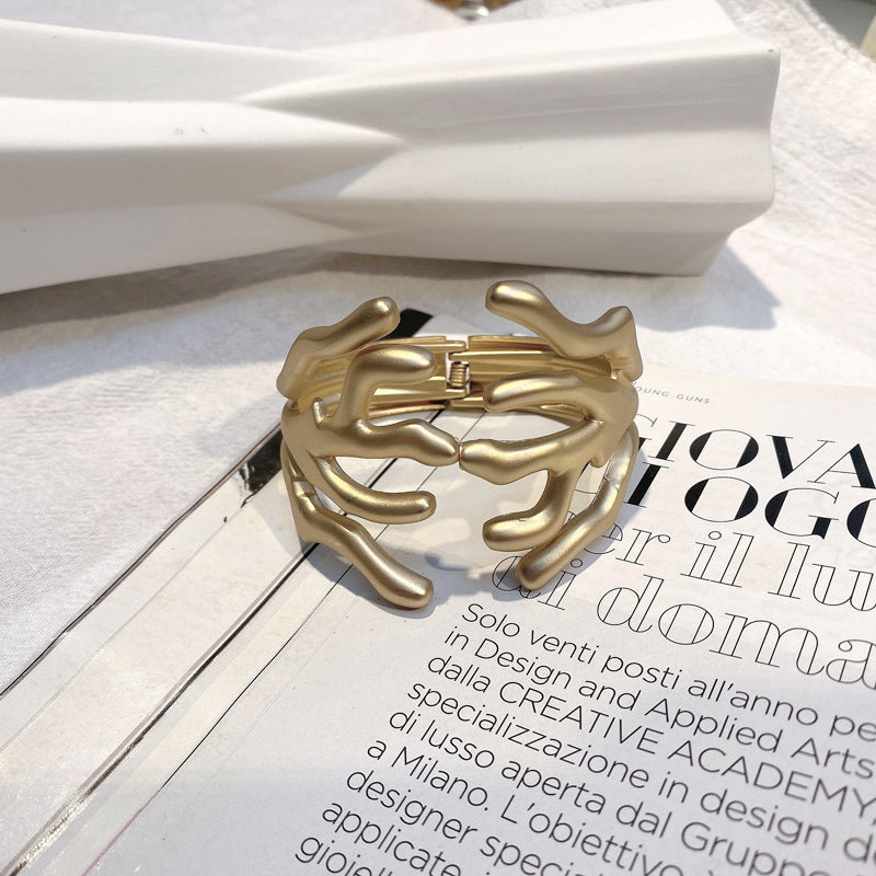 Exaggerated Gold-Plated Branch Bracelet from Vienna Verve Collection