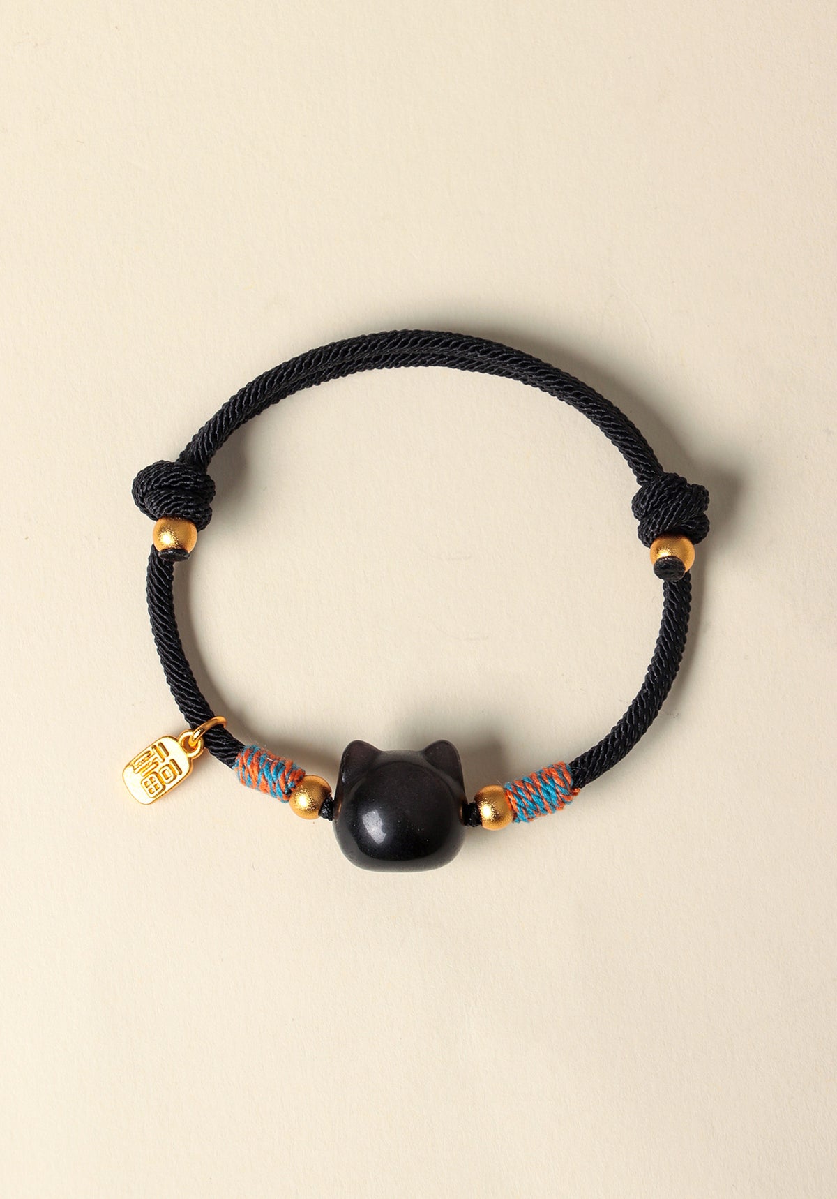 Rose Quartz Crystal Cat Braided Bracelet