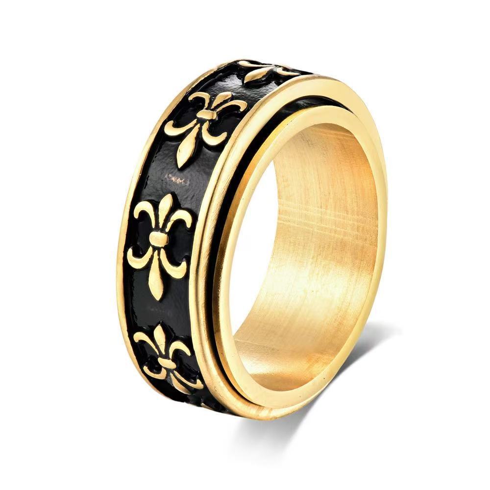 Planderful Stainless Steel Ring Rotating Cross Design For Men Edgy Punk Style Bold Statement
