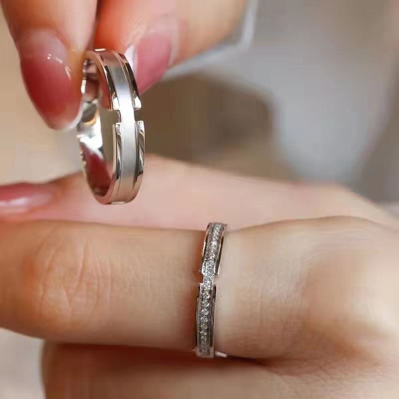 925 Sterling Silver Couple Ring With Zircon Stones Elegant Niche Design For Her Perfect Festival Gift By Planderful