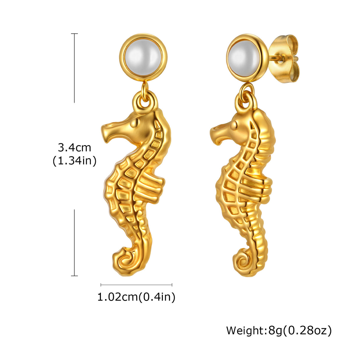 Stainless Steel Pearl Earrings