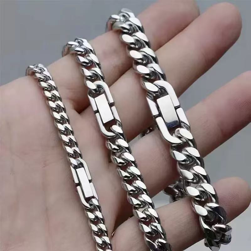 Planderful Jewelry Unisex Titanium Steel Bracelet Set Two Piece Minimalist Modern Everyday Luxury