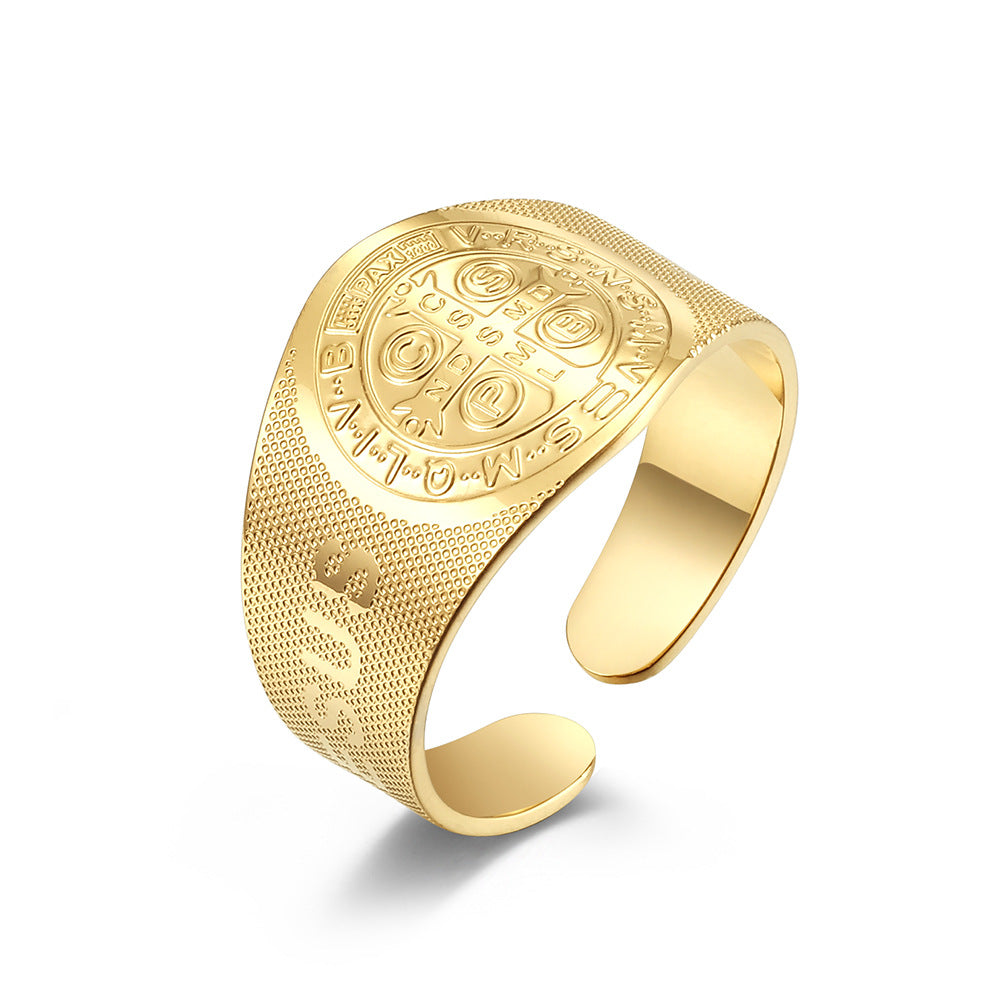 Planderful Adjustable Titanium Steel Ring Unisex Gothic Exorcist Style Everyday Genie Collection