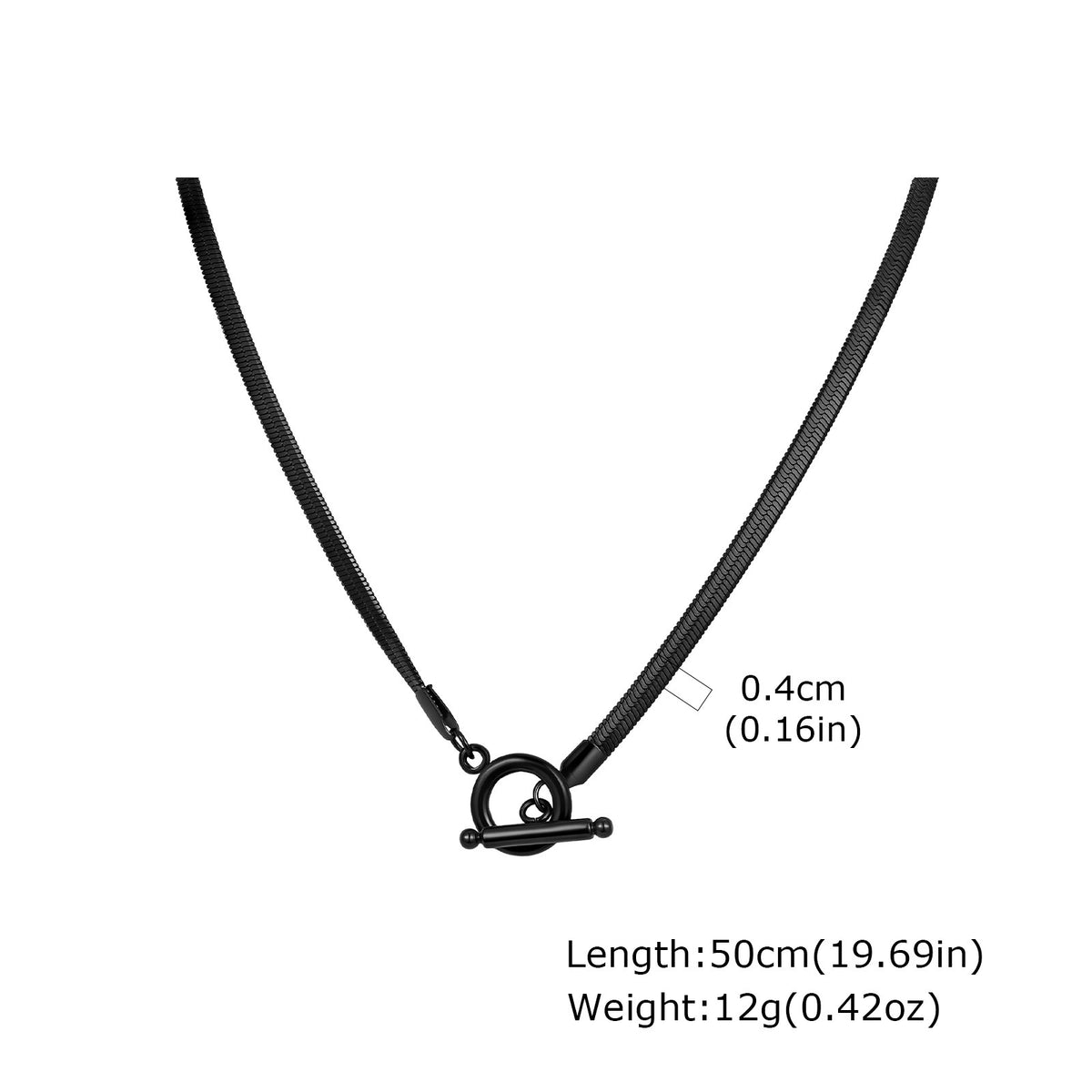 Stainless Steel Toggle Clasp 4mm Wide Blade Chain Necklace Men's