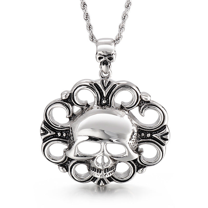 Retro Pirate Skull Men's Titanium Steel Pendant - European Charm