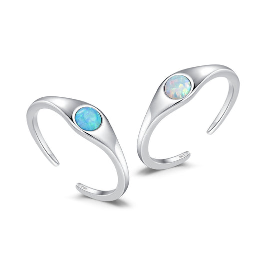 Everyday Genie Opal Sterling Silver Ring - Adjustable Opening