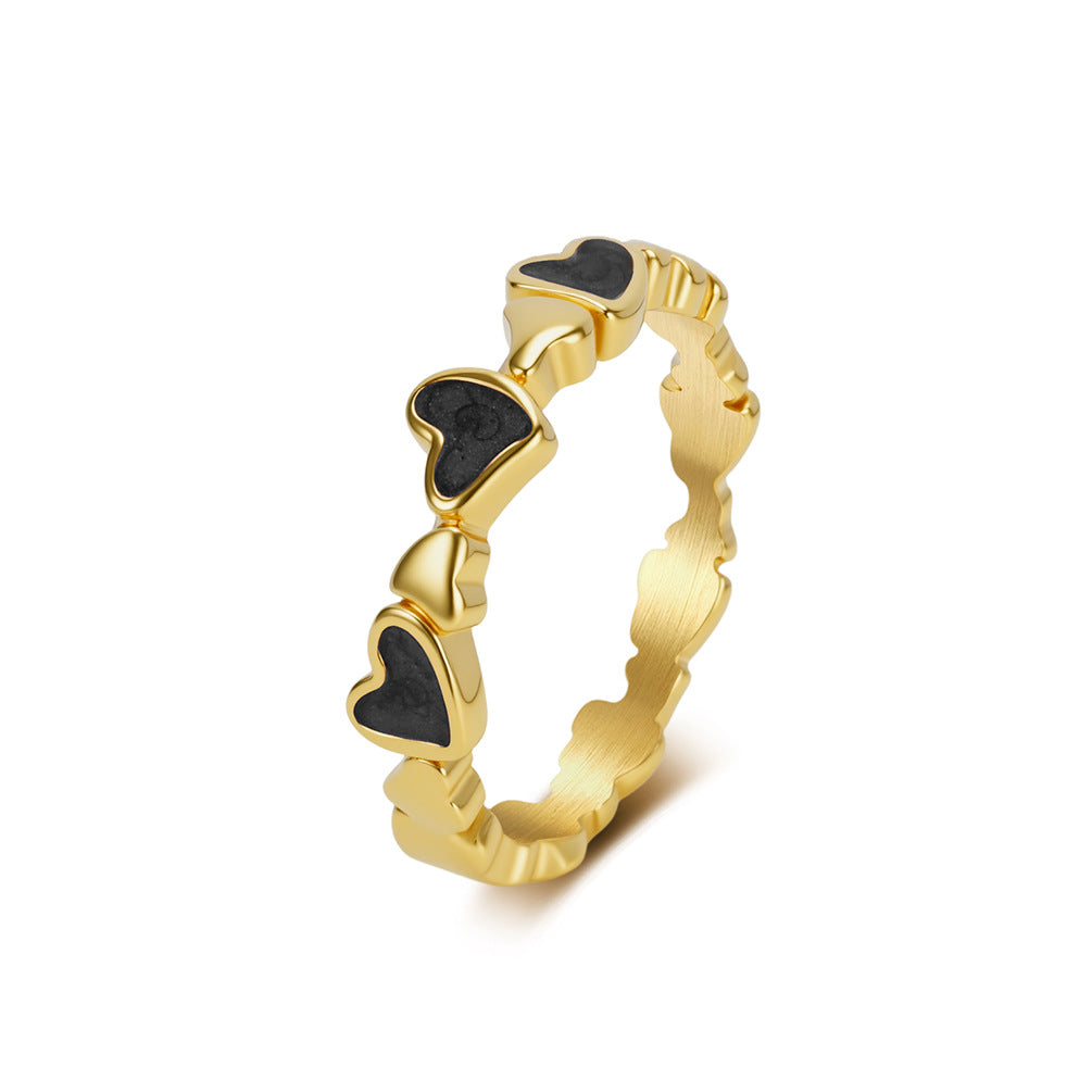 Steel Ring – Elegant Heart-Shaped Drop For Women
