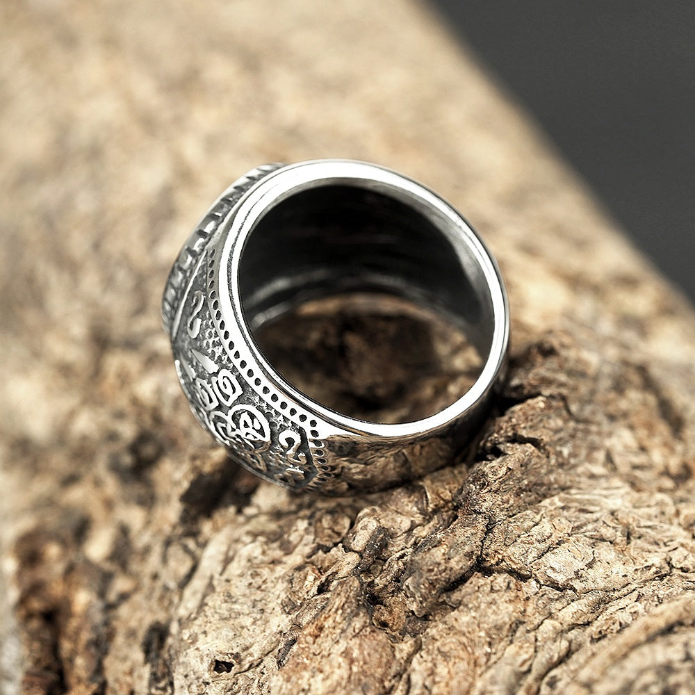 European and American Jewelry Titanium Steel Men's Ring