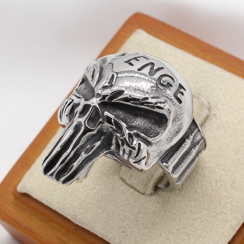 Planderful Skull Ring Titanium Steel For Men Unisex Durable Retro Rock Protection Statement