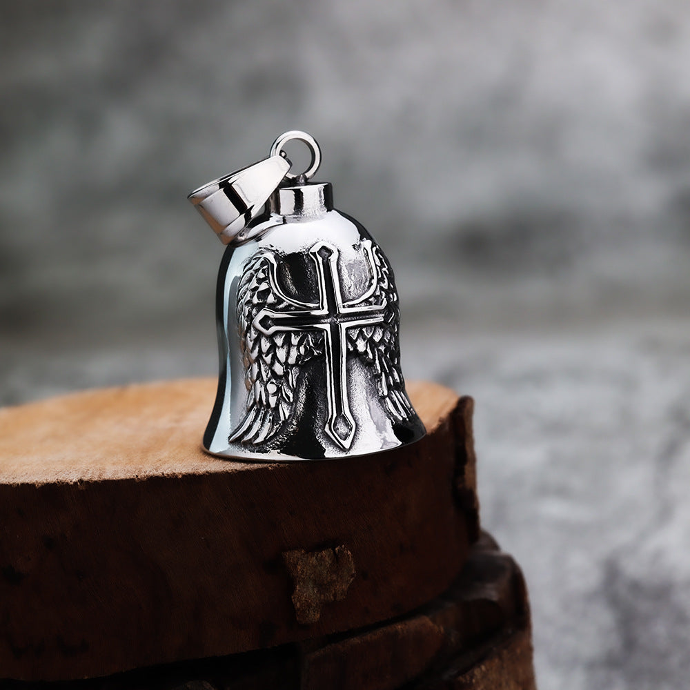 Biker Viking Feather Stainless Steel Pendant Necklace