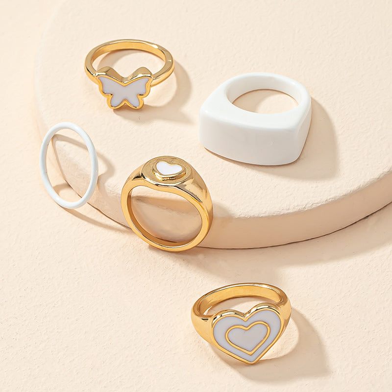 Butterfly Charm Ring Set: Trendy Online Fashion Statement