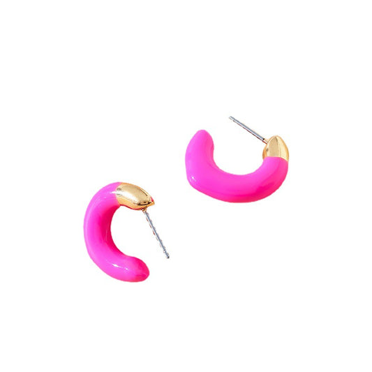 Drip Glazed C-shape Earrings: Vienna Verve Collection from Planderful - Stylish and Customizable