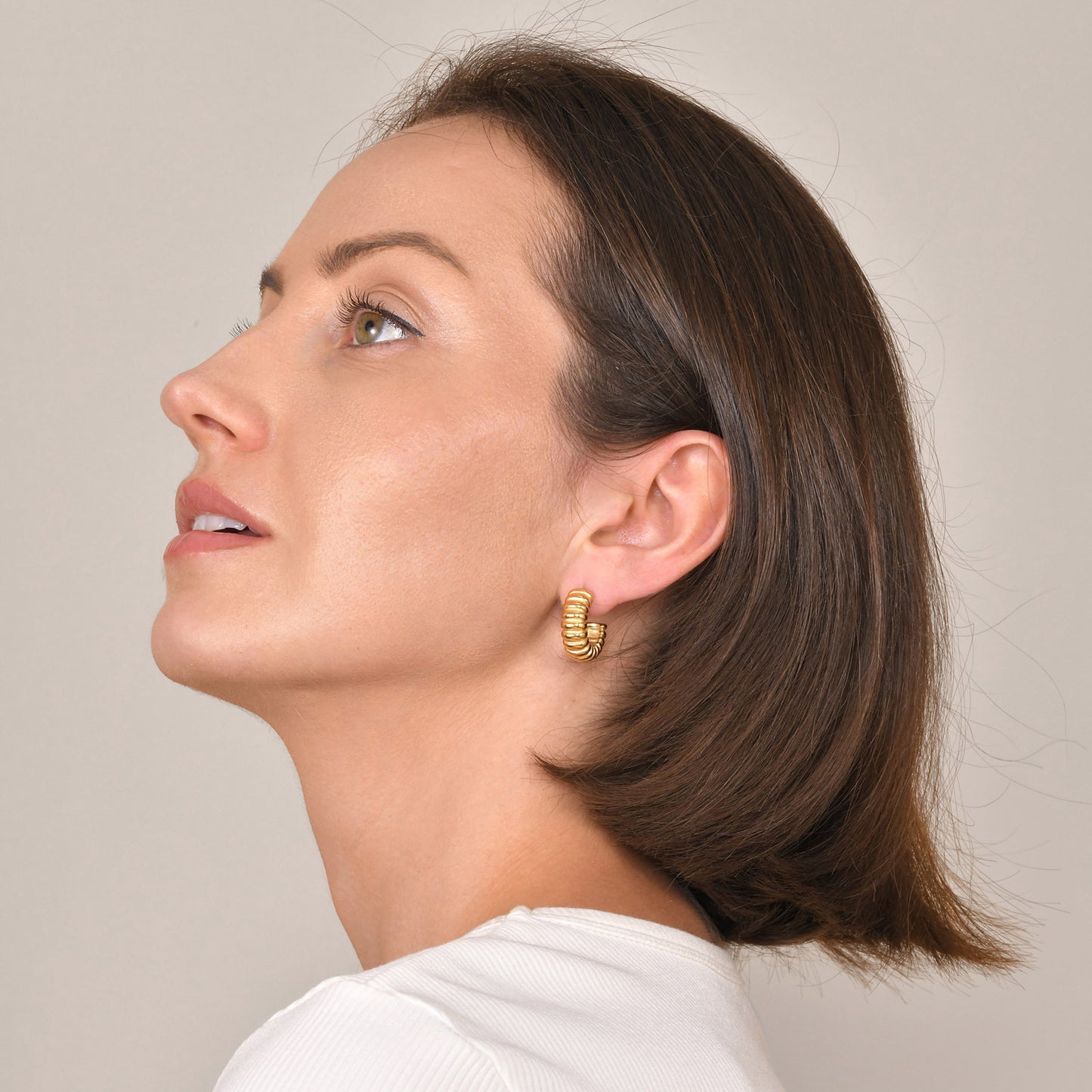 European And American Cross-Border Jewelry Gold C-Shaped Earrings