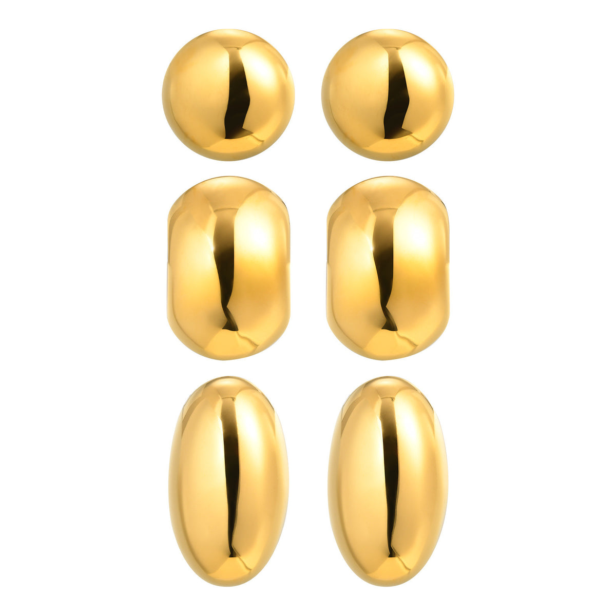Gold-Tone Sculptural Stud Earrings — Multiple Styles