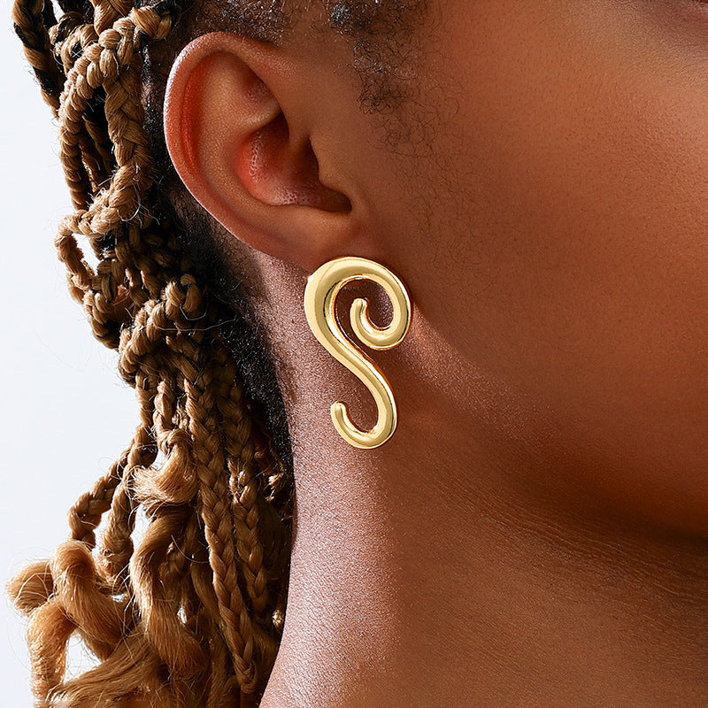 Planderful Vienna Verve Earrings – Creative Spiral Design for Versatile Daily Wear