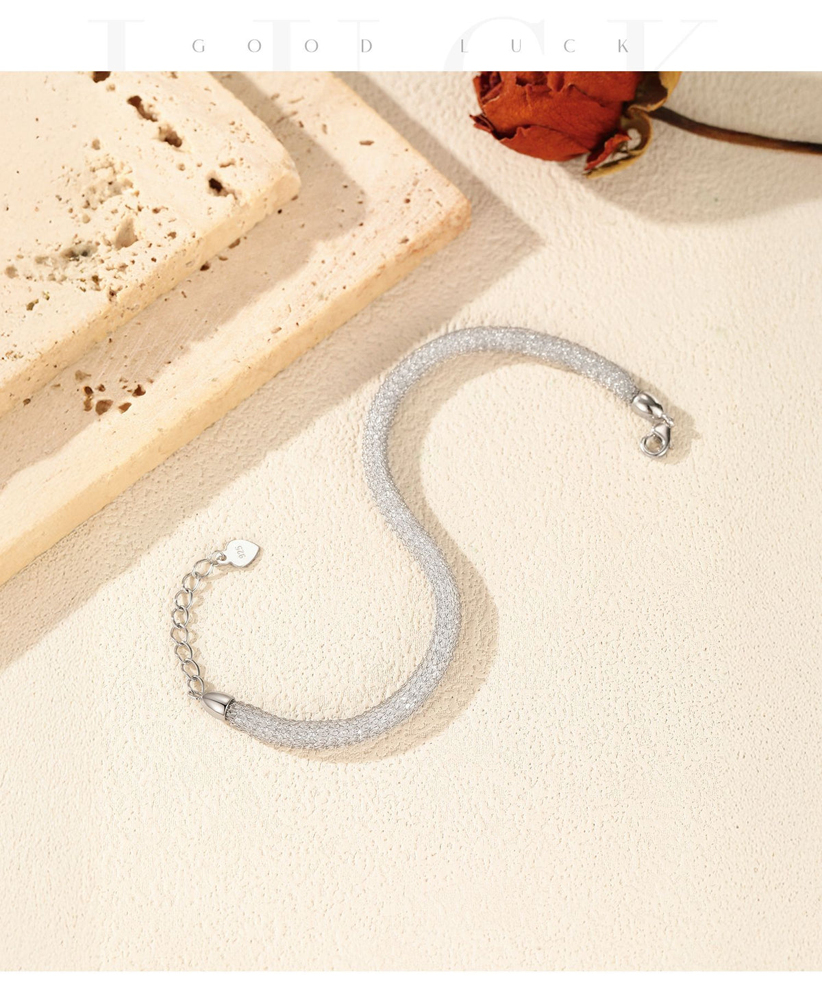 925 Sterling Silver Mesh Woven Bracelet