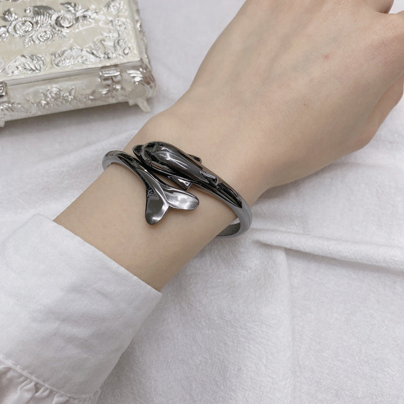 Dolphin Small Fragrance Style Korean Bracelet for Women, Personalized Alloy Opening