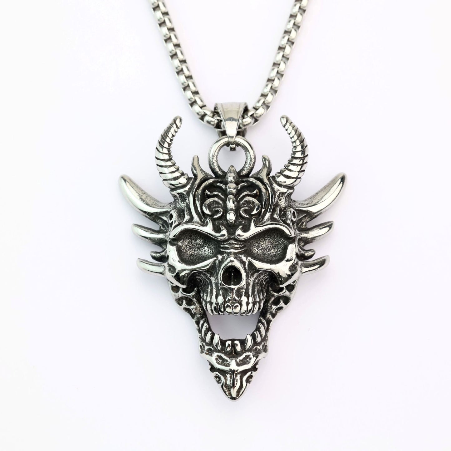 Planderful Skull Pendant for Men Stainless Steel Retro Punk