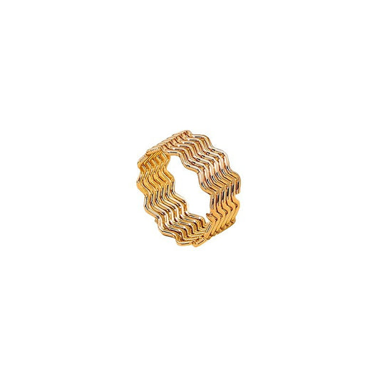 Instagram Street Style Wave Pattern Women's Ring - Elegant and Versatile Jewelry Choice