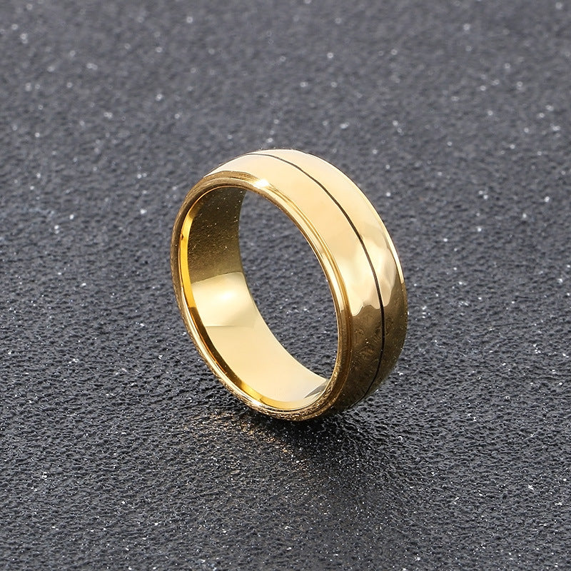 Planderful Titanium Mens Ring Double Row Texture Beaded