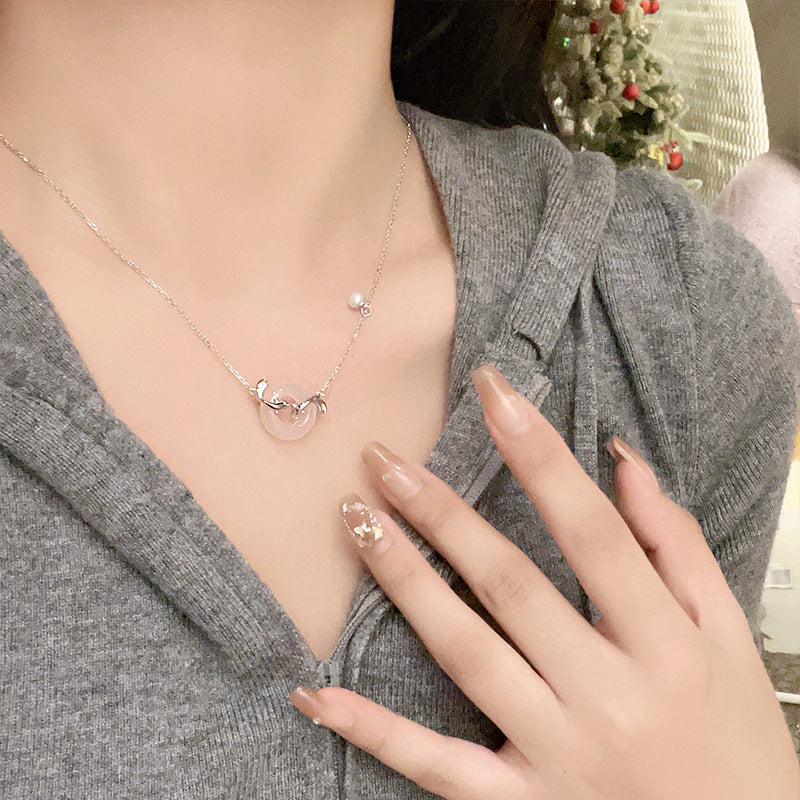 S925 Sterling Silver Koi Necklace Women’s Simple Fish Chain