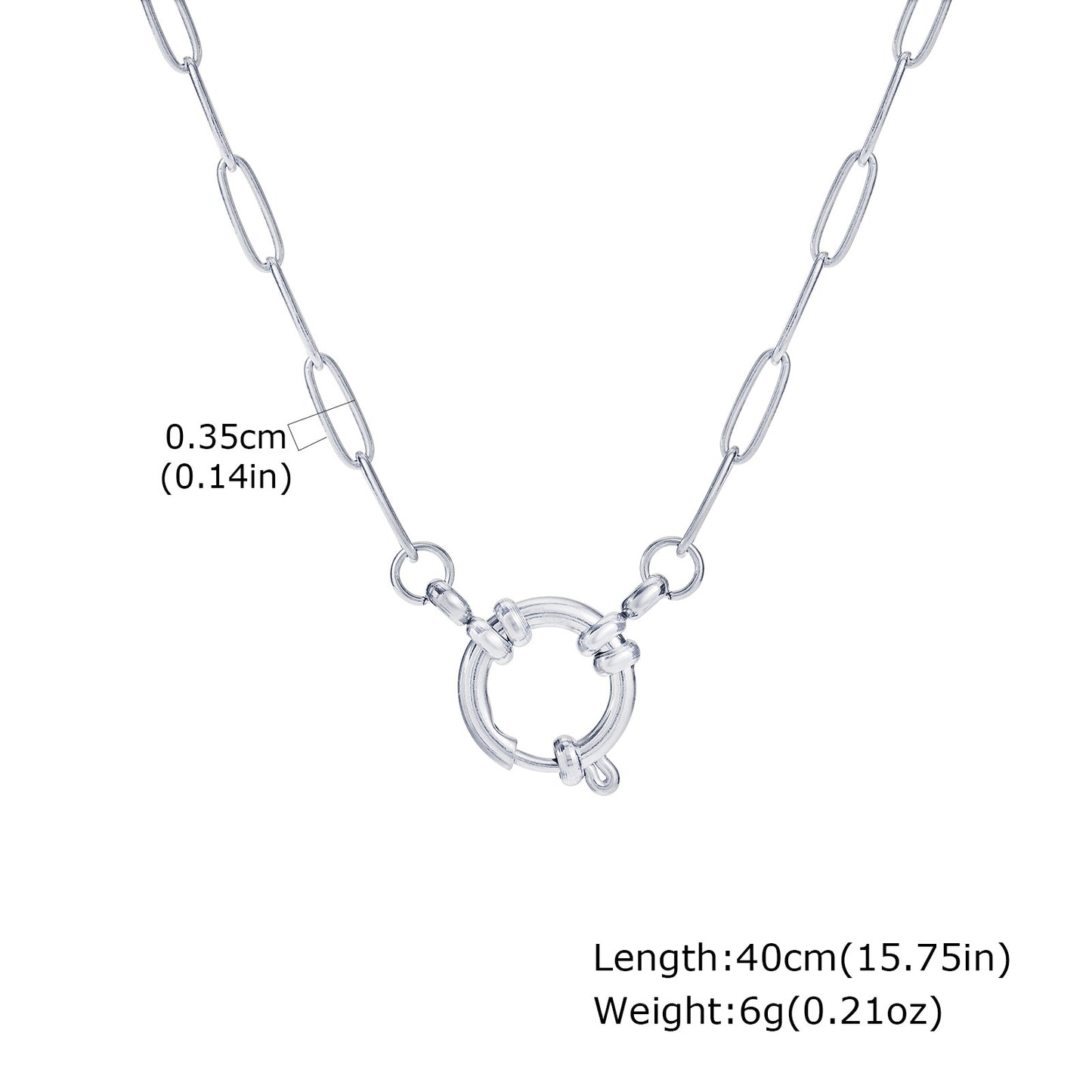 Stainless Steel Rectangle Chain Bubble Buckle Necklace Gold