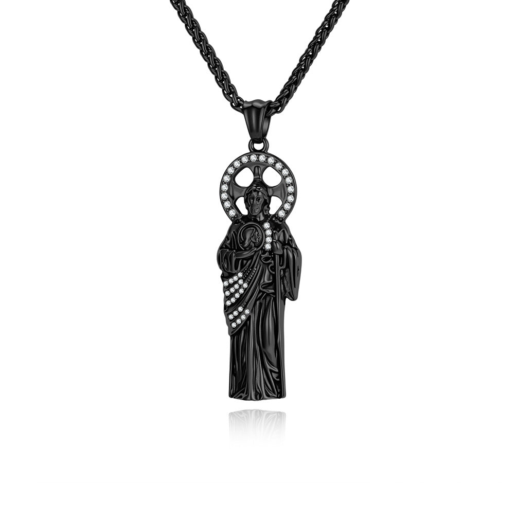 St. Jude Stainless Steel Necklace Plated With 18k Gold St. Jude Patron Saint