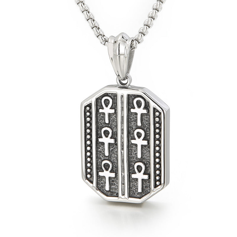 Retro Personalized Music Harmonica Piano Titanium Steel Pendant